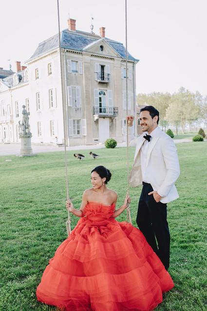 red wedding dress