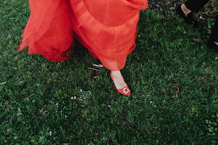 red wedding dress