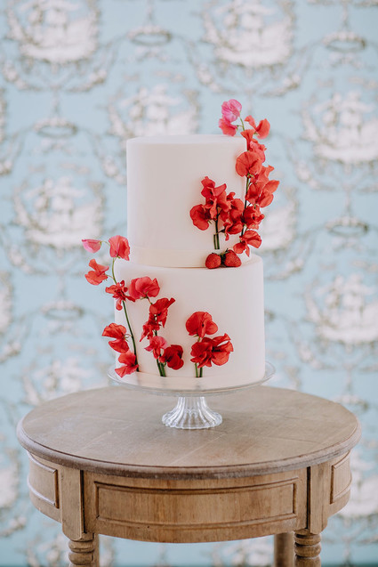 red wedding cake