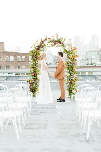rooftop autumn elopement
