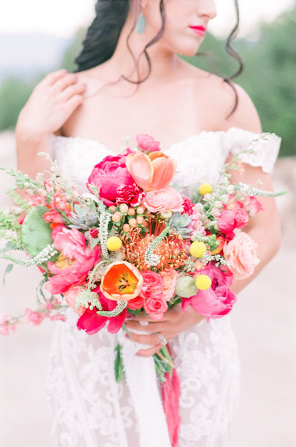 Colorful bridal bouquet