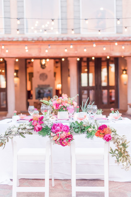 Modern colorful wedding decor