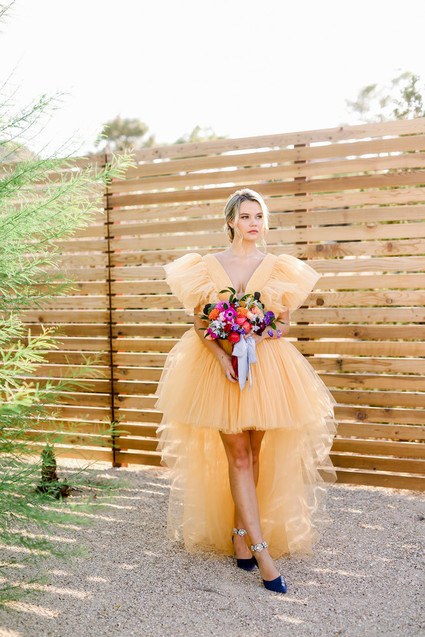 Colorful bridal gown
