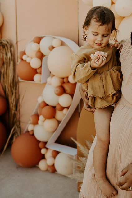 Boho blushy second birthday drive through party Inspiration