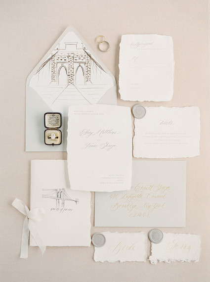 NYC elopement invites Inspiration