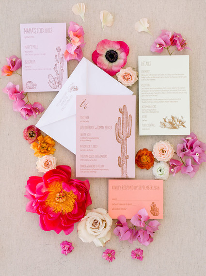 Palm Springs wedding invites