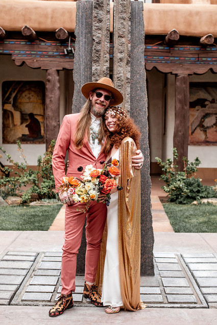 bride and groom in New Mexico