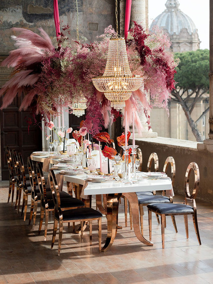 pink wedding table
