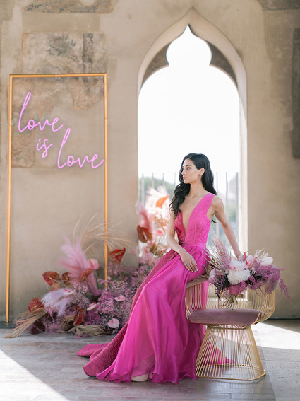 pink wedding dress