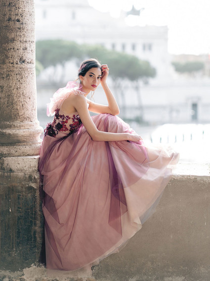 pink wedding dress