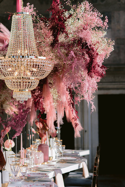 pink wedding flowers