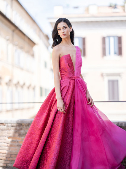 pink wedding dress