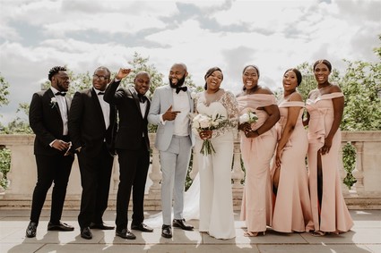 stylish London bridal party